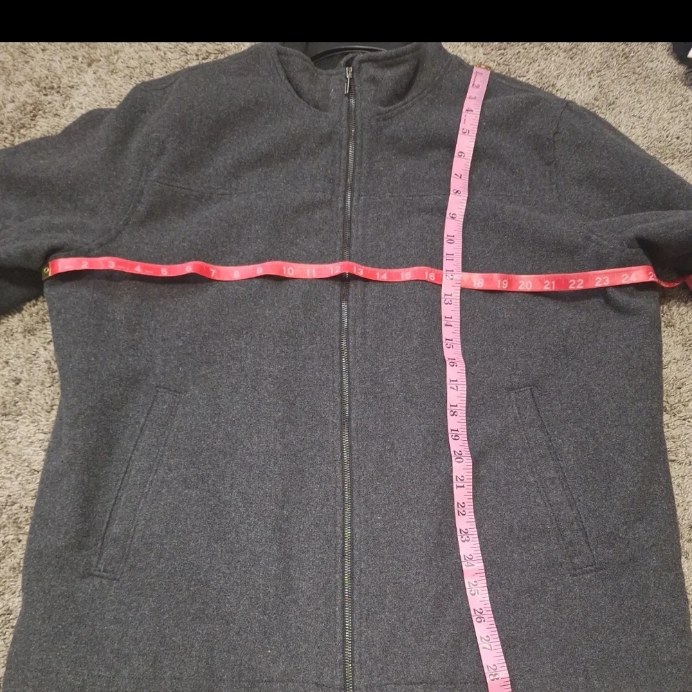 GAP Lined Zip Up Dark Gray Wool Jacket Coat-XL